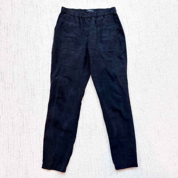 Theory | Northsound Linen Blend Pull On Pants | Black | 0 - Picture 8 of 8